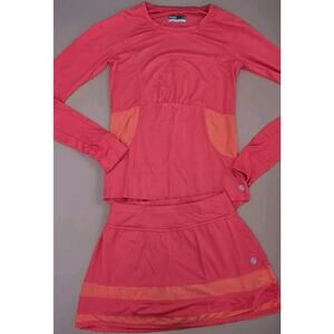 Lija Golf Tennis Skort Longsleeve Top Women's Outfit Set‎ Size XS Red Orange
